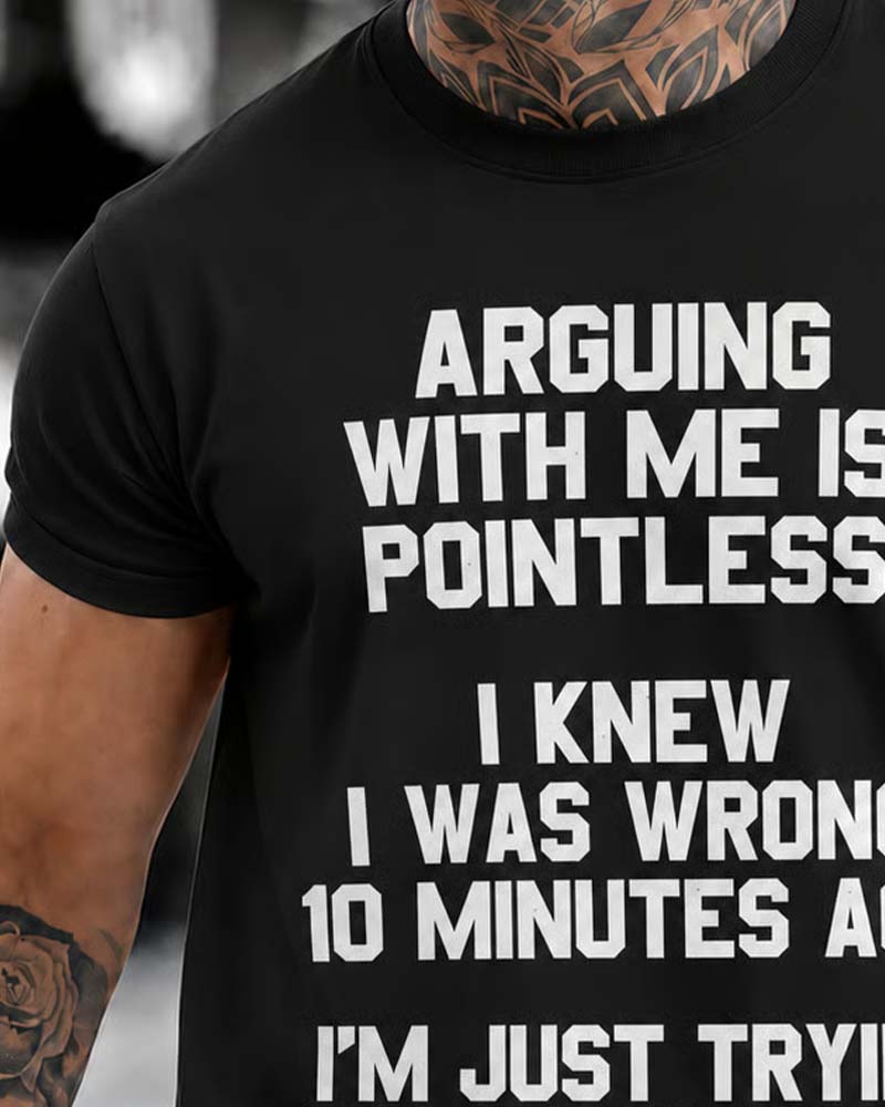 Men's Crew Neck Letter T-Shirt