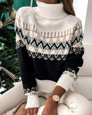 Turtleneck raglan sleeve sweater