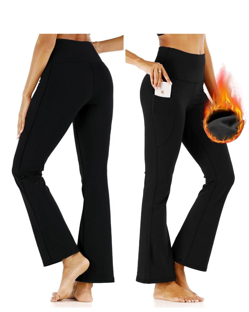 Brushed Fleece Flared Yoga Pants