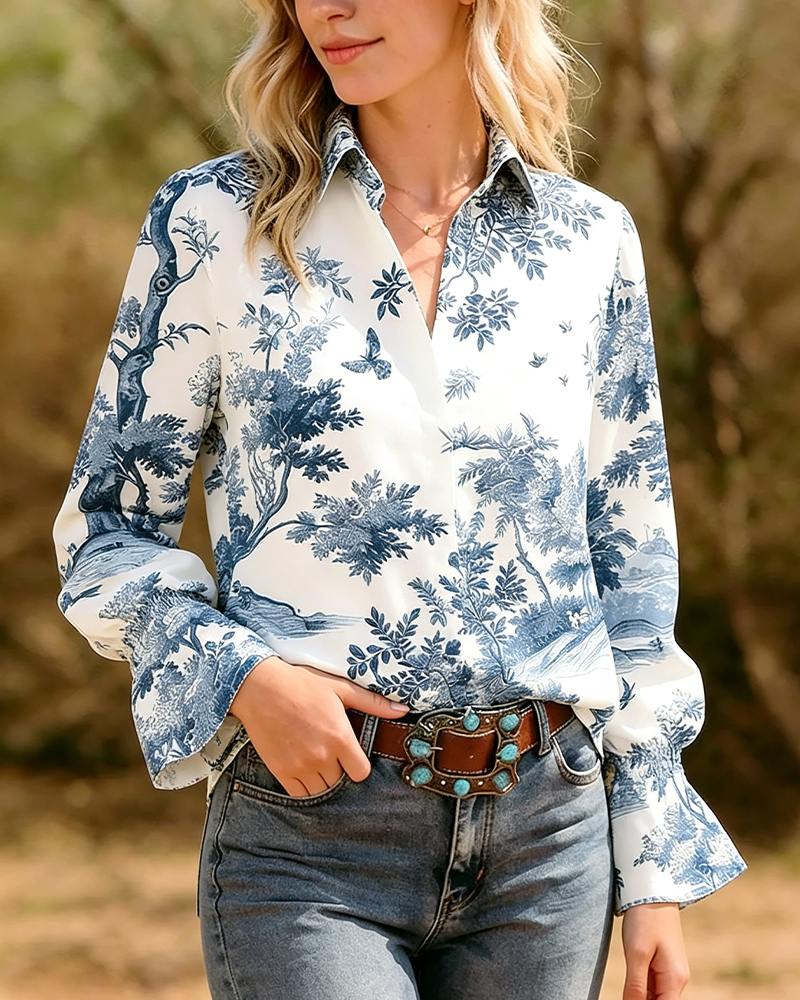Printed Long Sleeve Shirt
