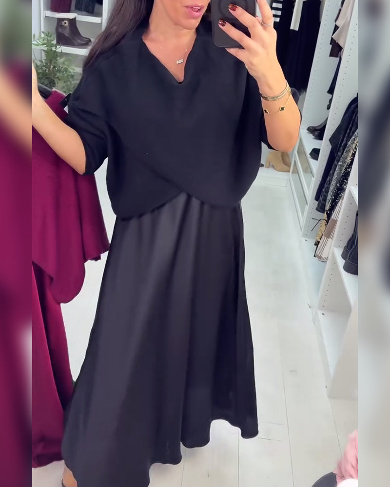 Loose V-Neck Sweater & Dress