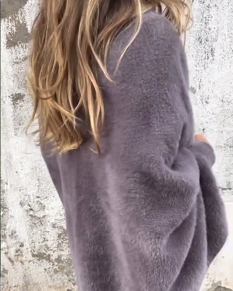 Casual solid color fringe cardigan