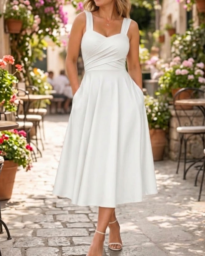 Ruched Bandeau High Waist Dress