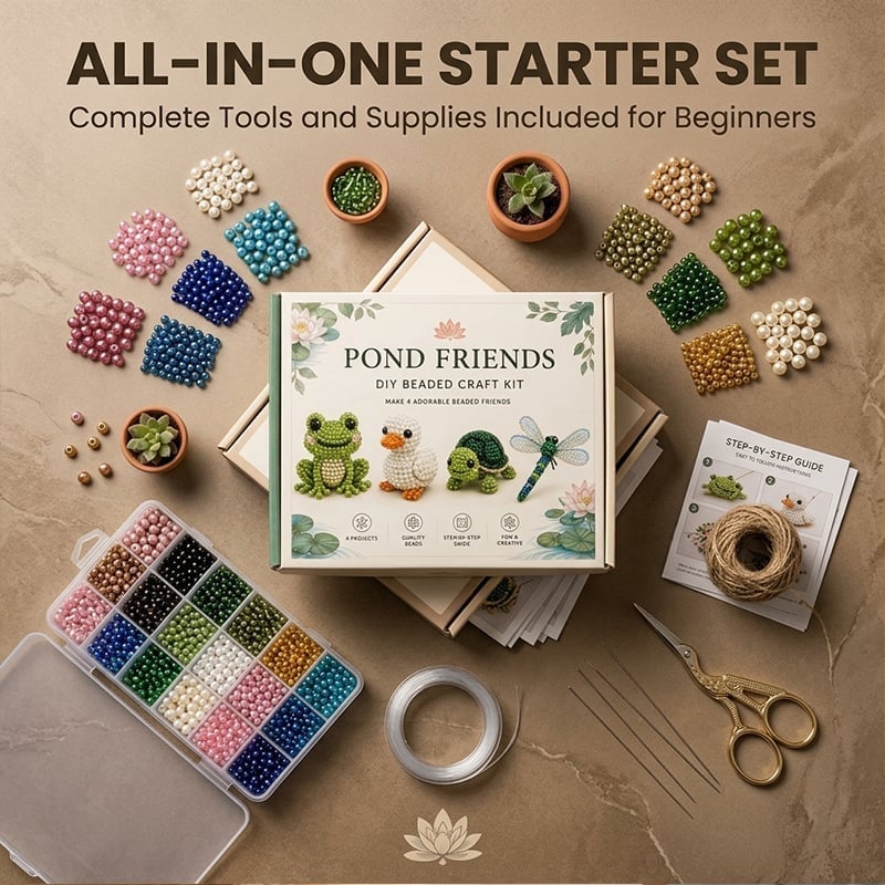 3D Beaded Animal Craft Kit - DIY Miniature Animal Beading Set for Beginners