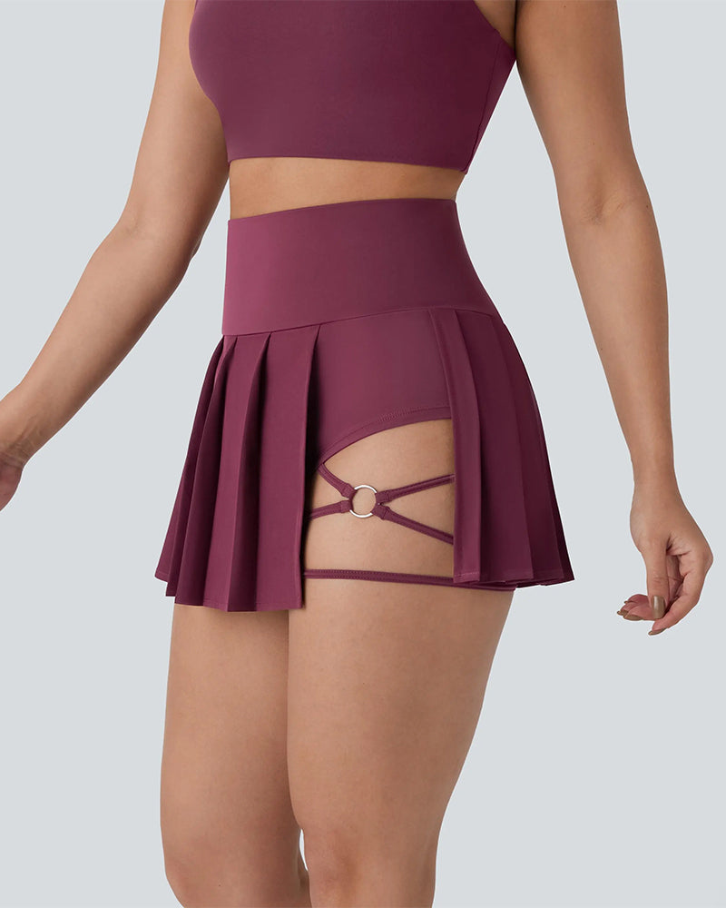 Pleated Metal Ring Skirt