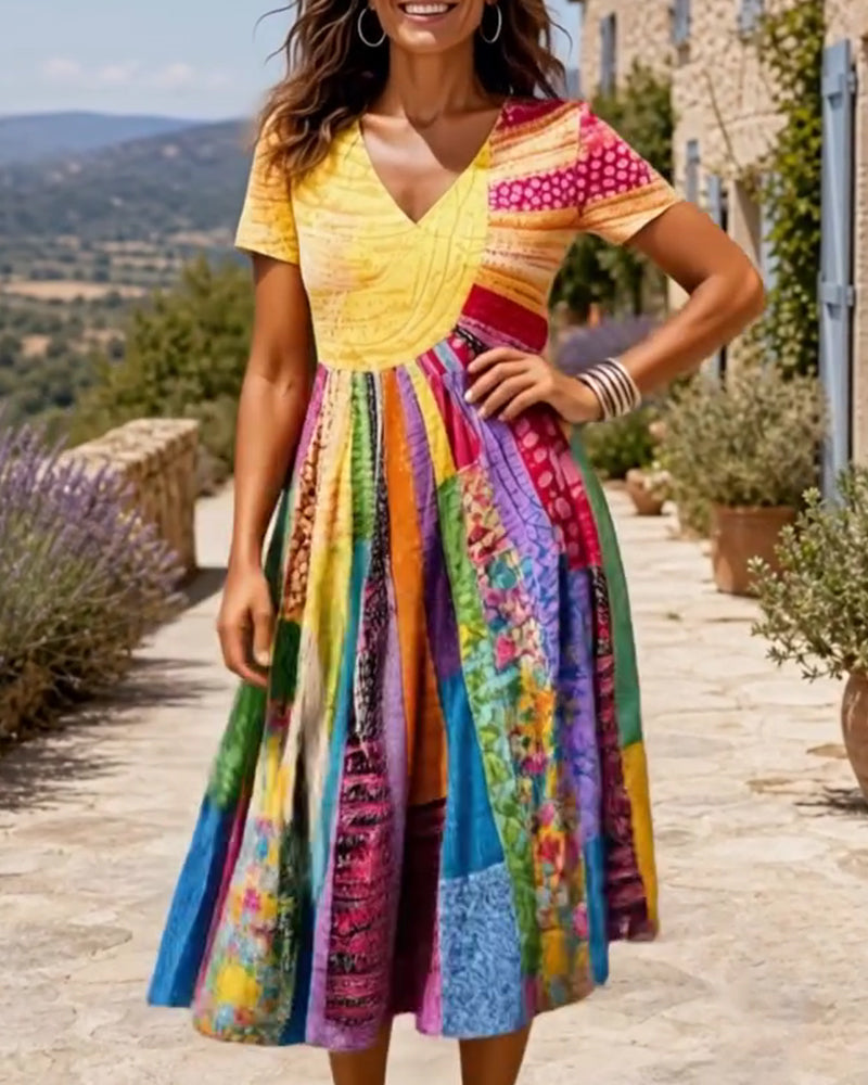 Colorful Casual Trendy Dress