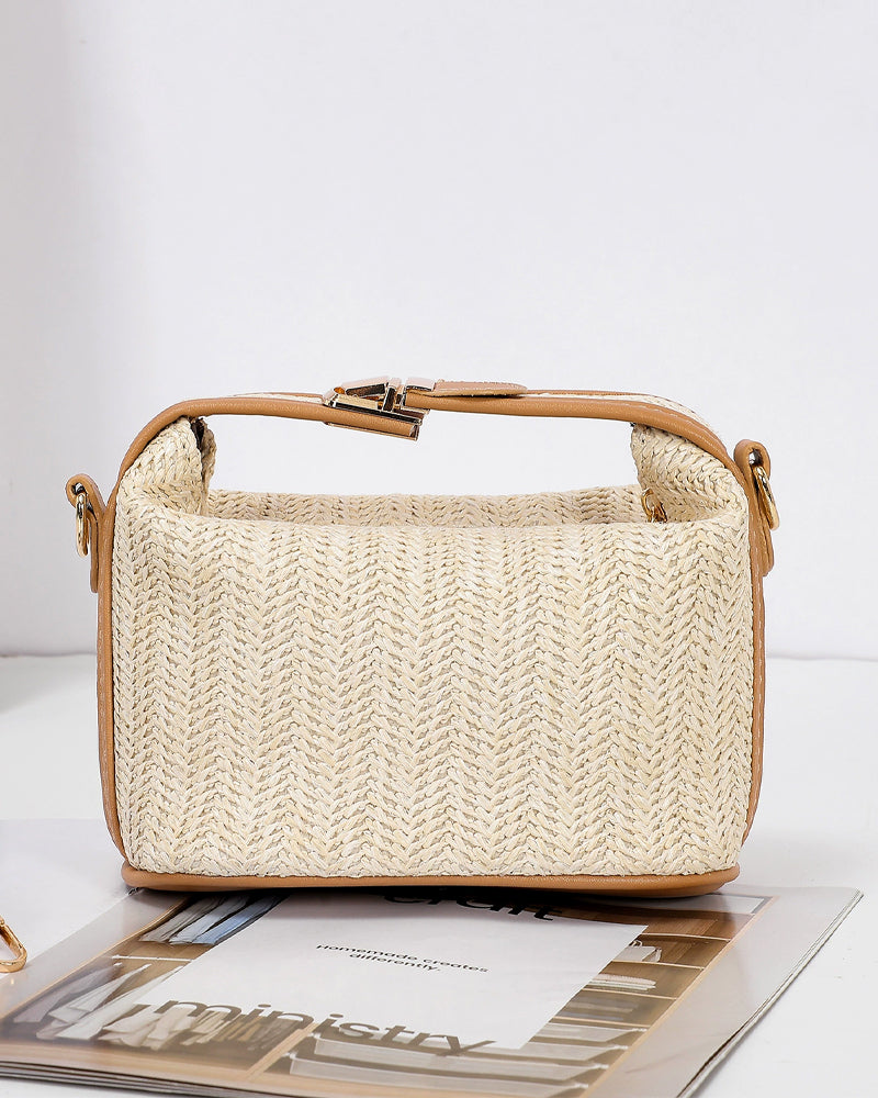 Straw Woven Lunch Box Bag