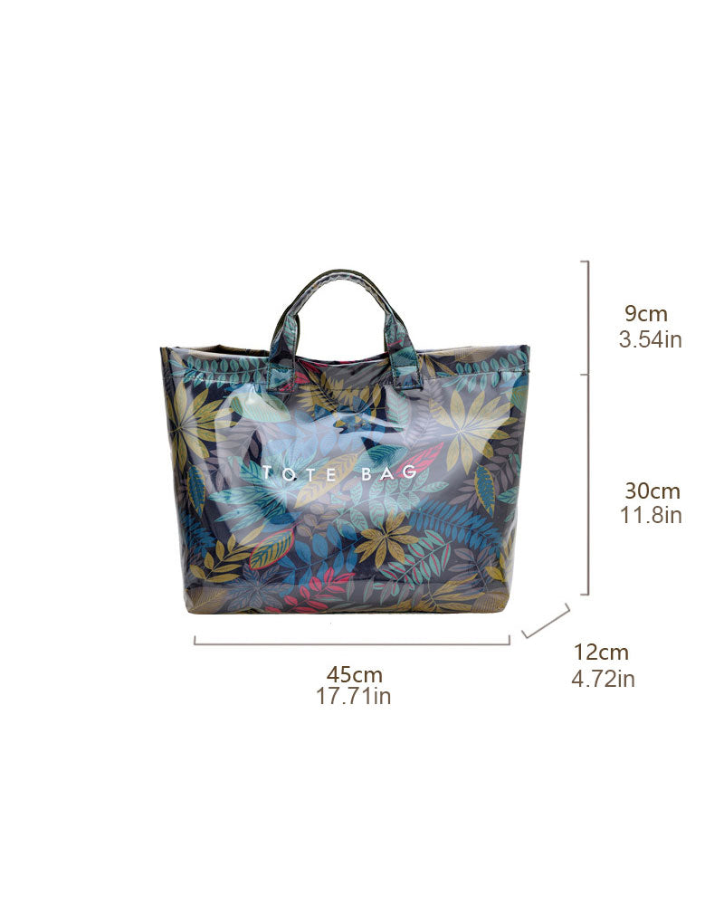 Women's Camo And And Leaf Print Tote Bag
