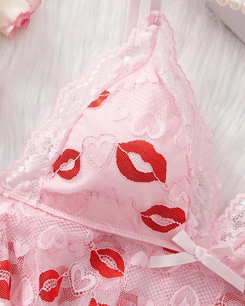 Lip Print Sleep Dress