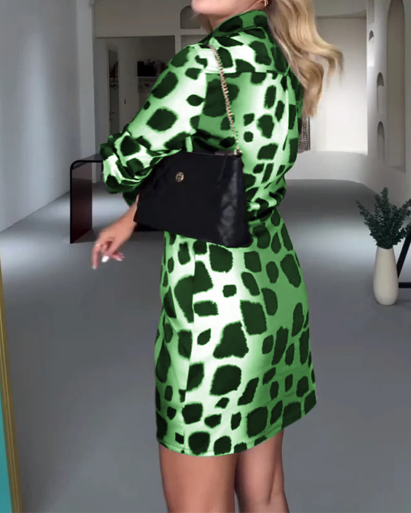 Casual Slim Leopard Print Dress