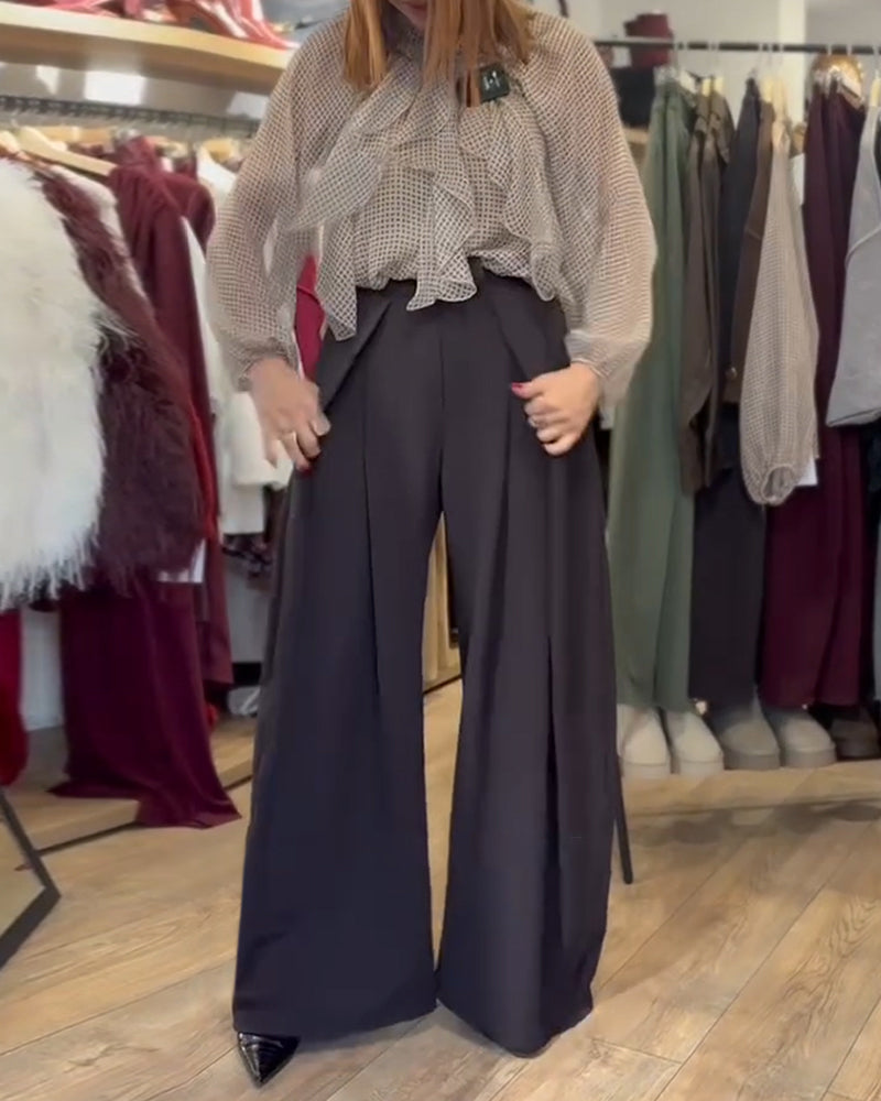 High Waist Suit Wide Leg Pants
