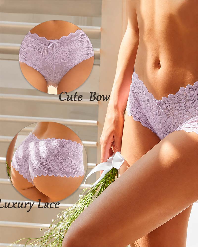 Women’s 8-Pack Sexy V-Waist Lace Cheeky Panties