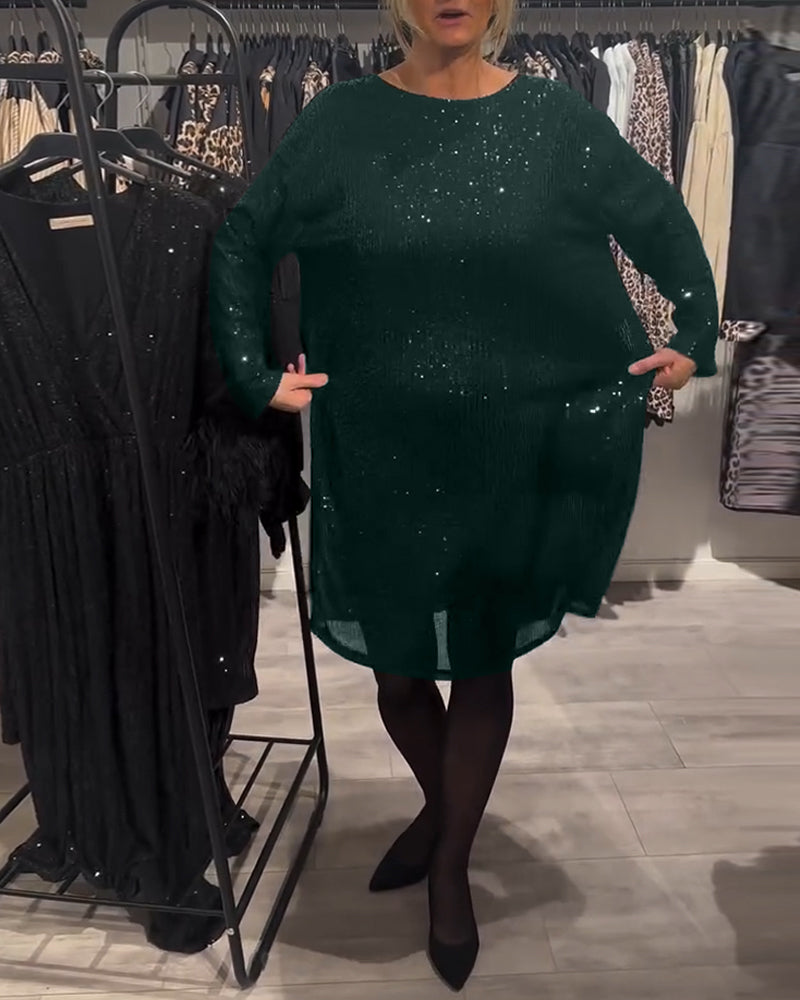 Elegant Backless Strappy Sequin Dress