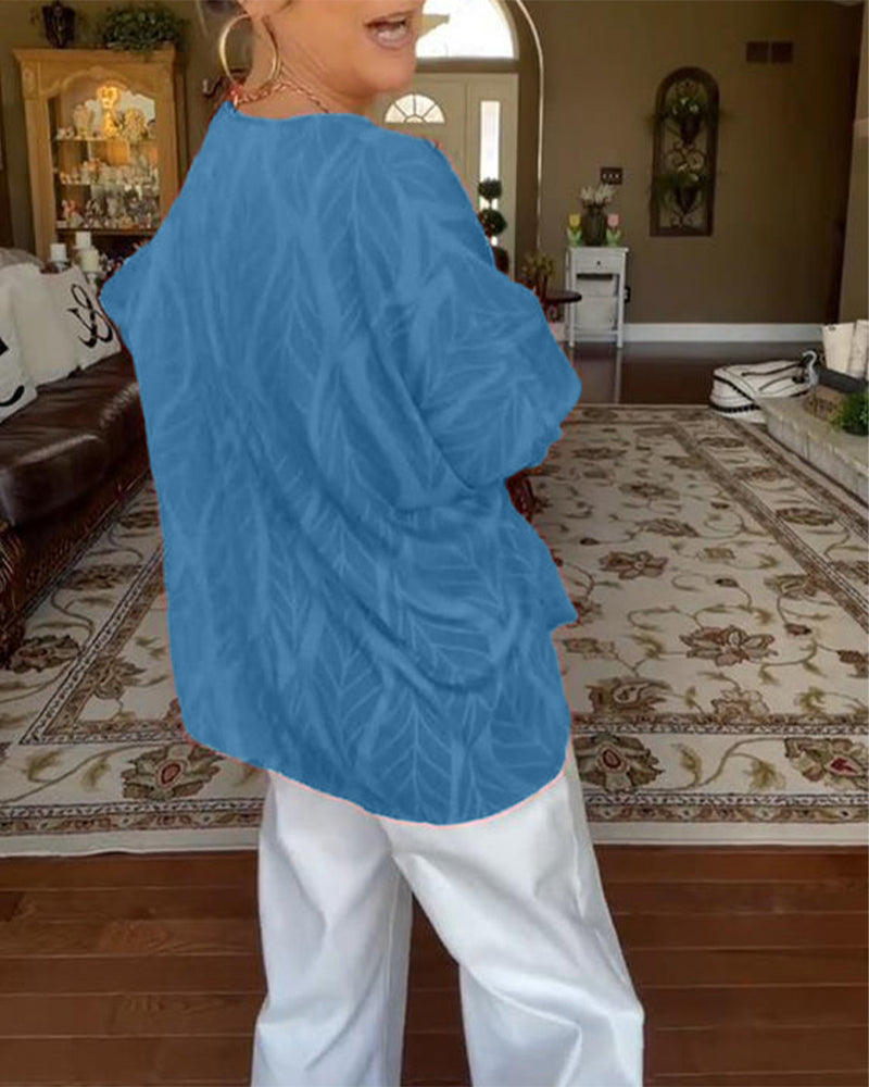 Round Neck Loose Print Blouse