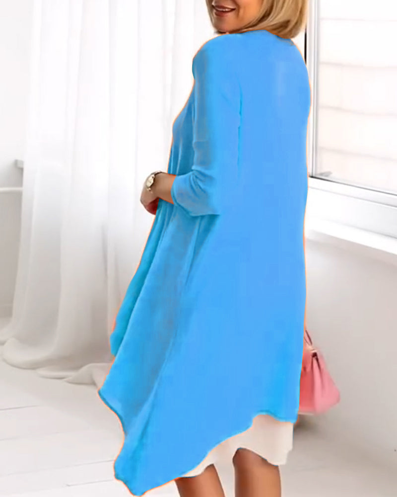 Floral Print Patchwork Long-Sleeved Set