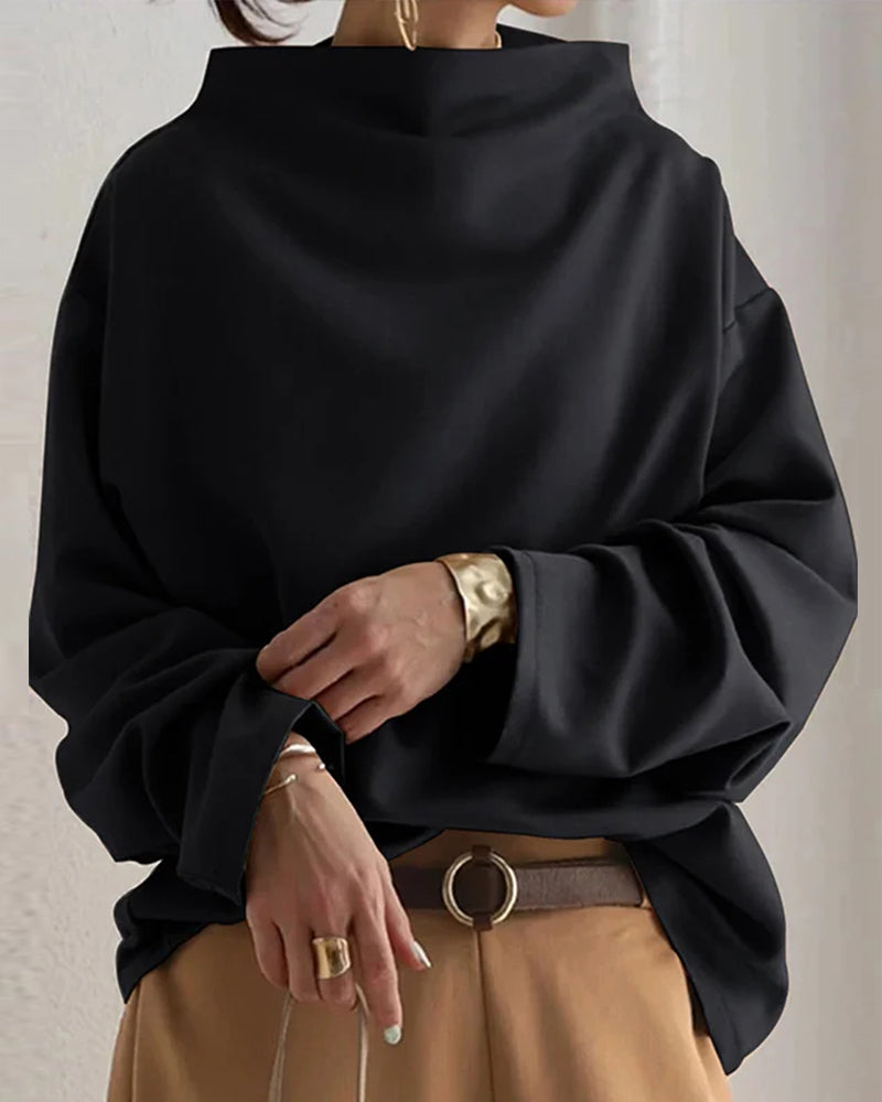Loose casual long-sleeve blouse
