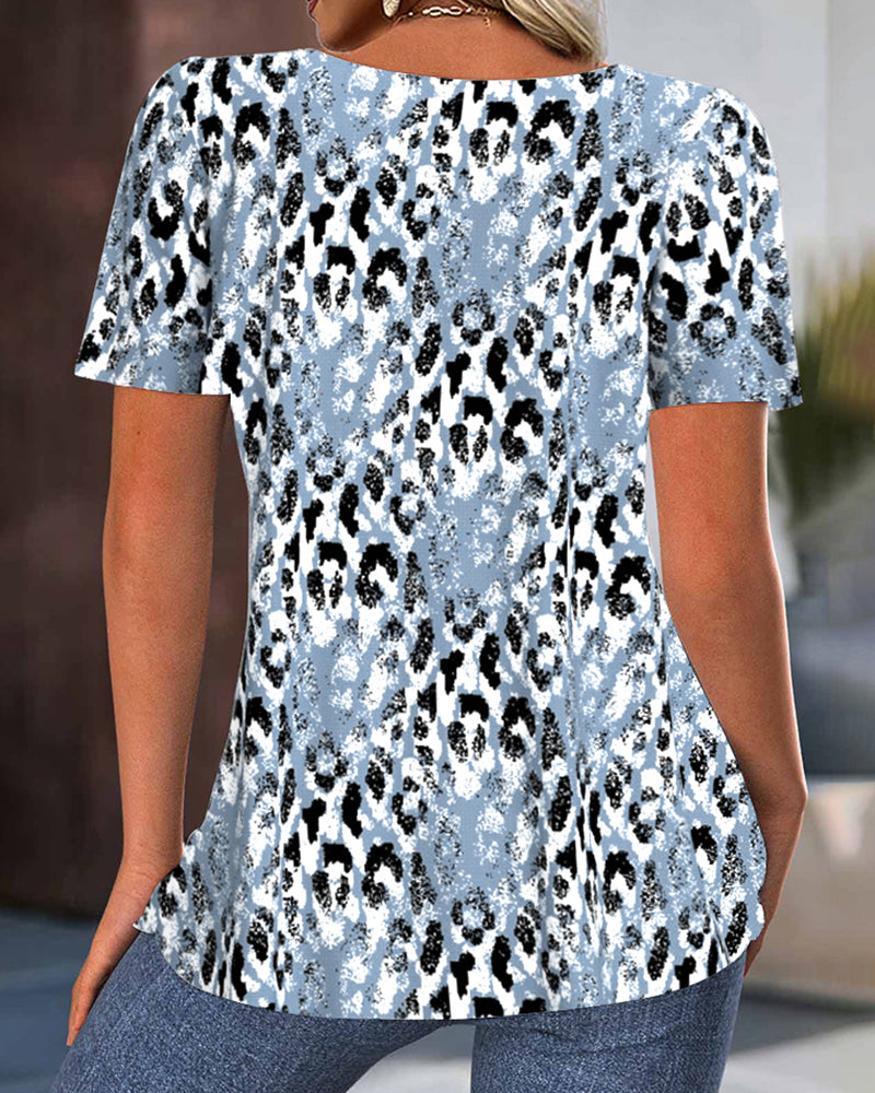 Round Neck Short Sleeve Printed T-Shirt