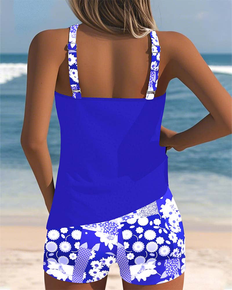 Aumora Tank Top Printed Boxer Swimsuit