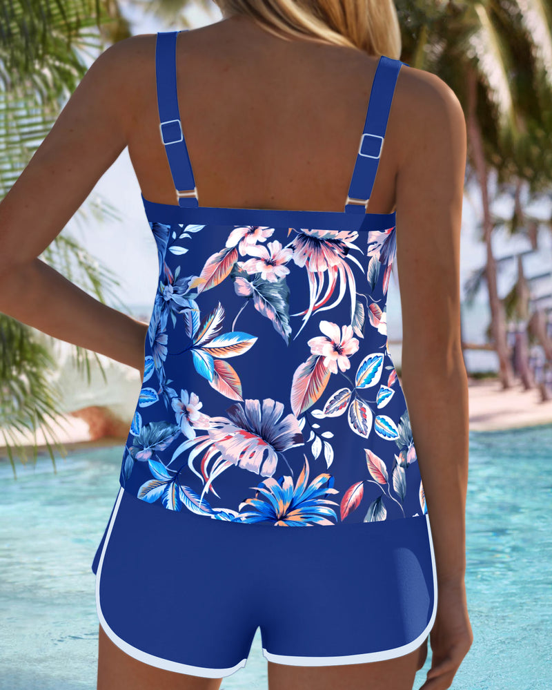 Aumora U-Neck Sleeveless Printed Tankini