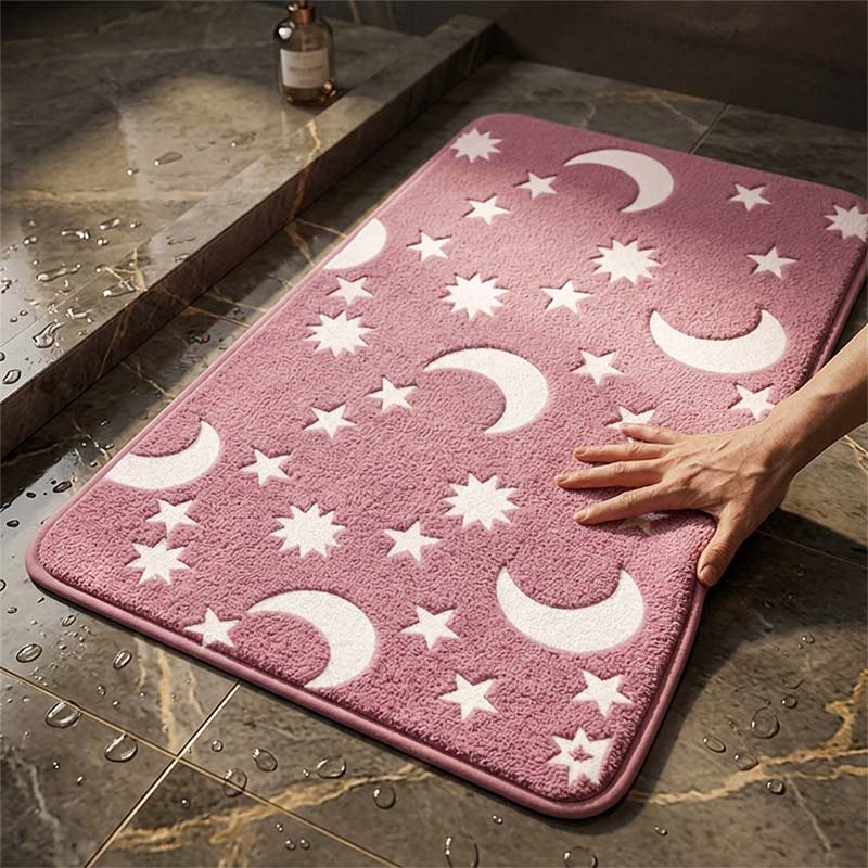 Glow-in-the-dark coral fleece floor mat