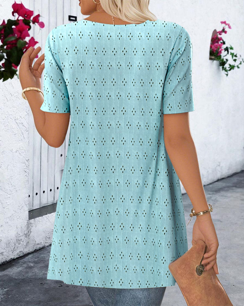 Fake Two-piece Printed Blouse