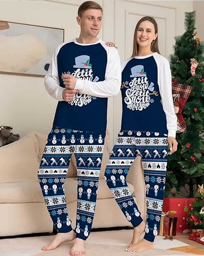 Christmas printed casual family Pajama Sets