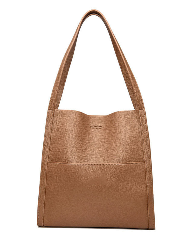 Solid color simple shoulder bag
