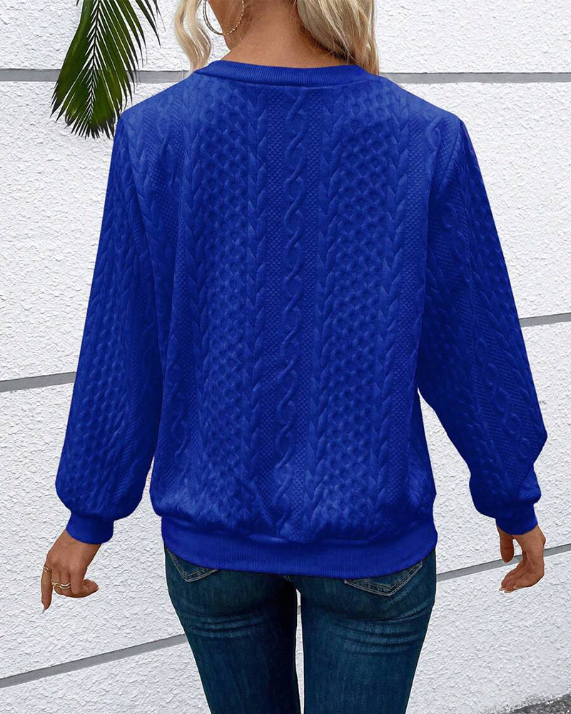 Casual solid color long sleeve zipper sweatshirt