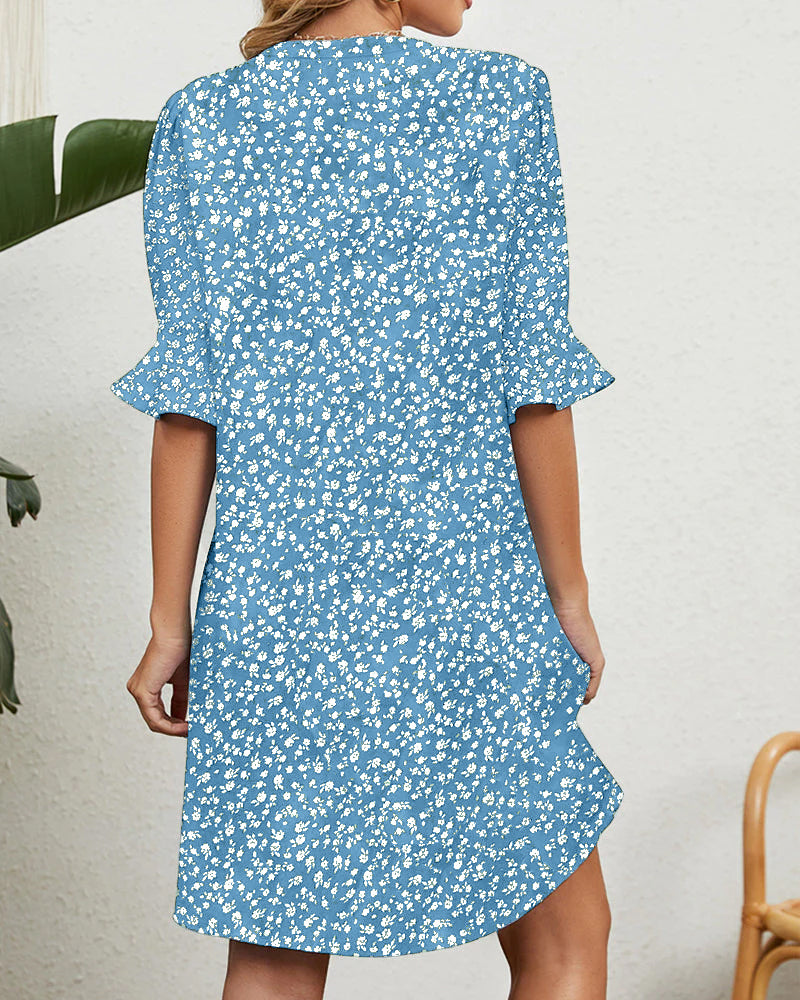 Woman's Green Floral Dress