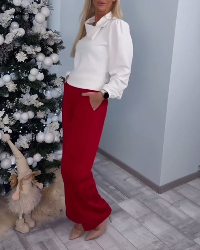 Puff Sleeve Fashionable Long Sleeve Top