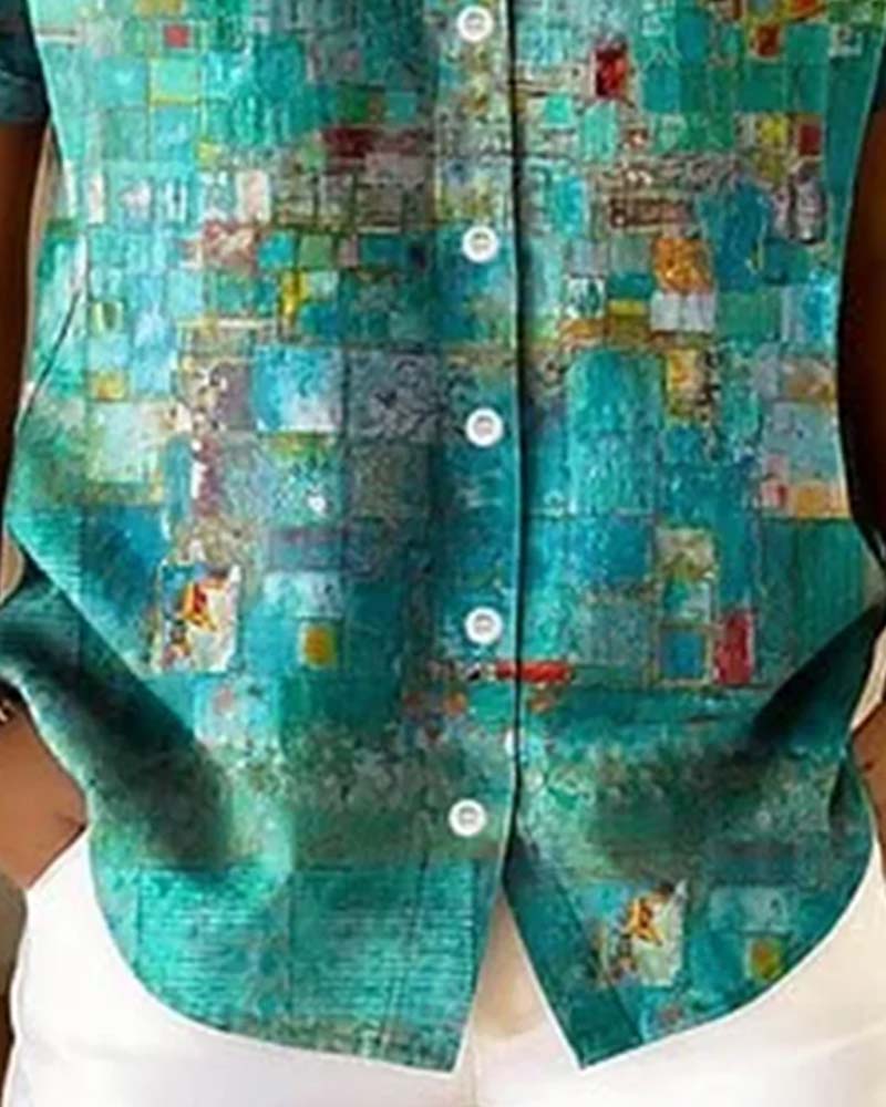Plaid Contrast Design Shirt