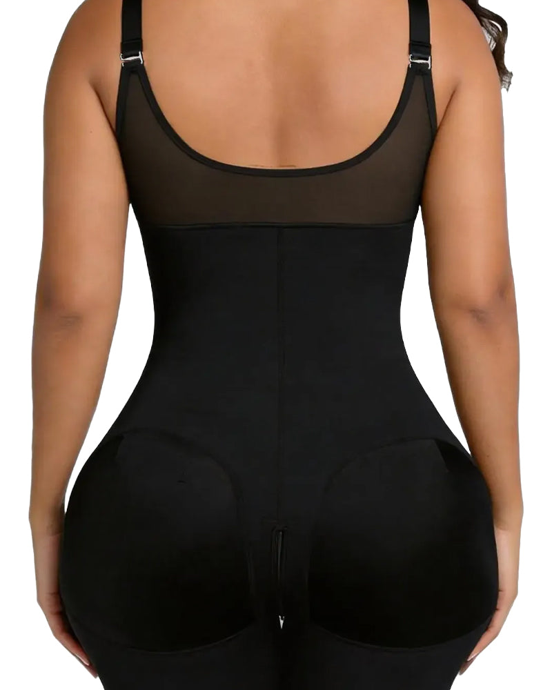 Women's Zip-Up Lace Tummy Control Shapewear Bodysuit