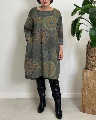 Ethnic style pocket dress