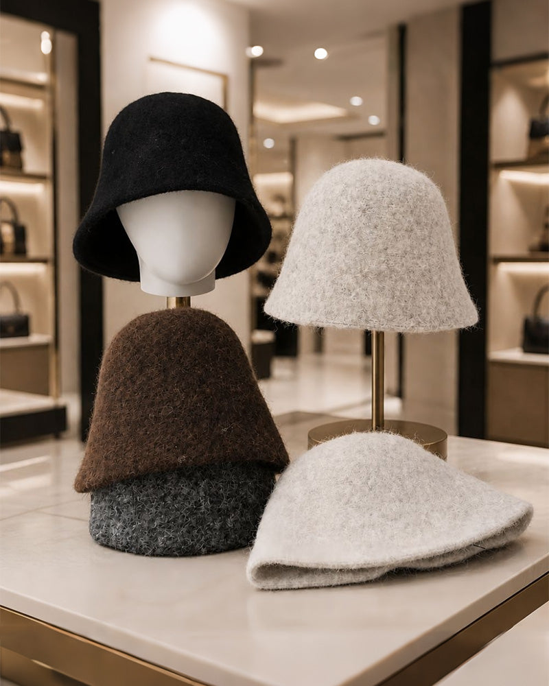 Solid Color Suede Bucket Hat