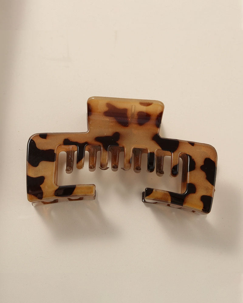 Women's Hat-Friendly Flat Leopard Print Claw Clips