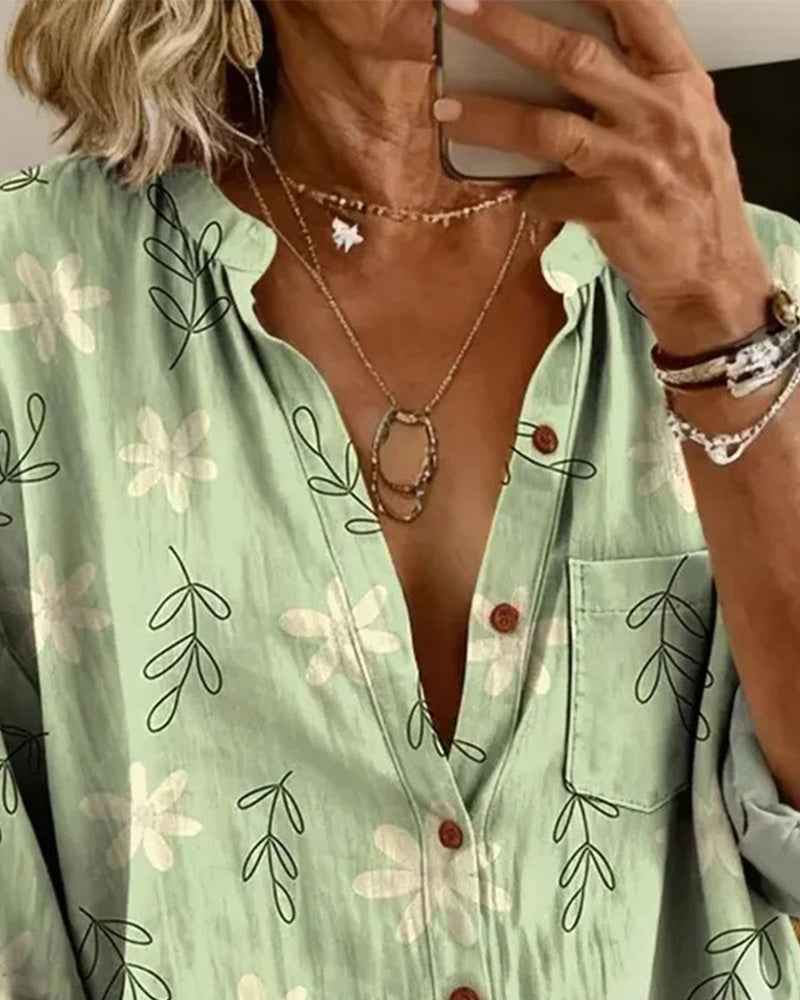 Collared Printed Loose-Fit Shirt