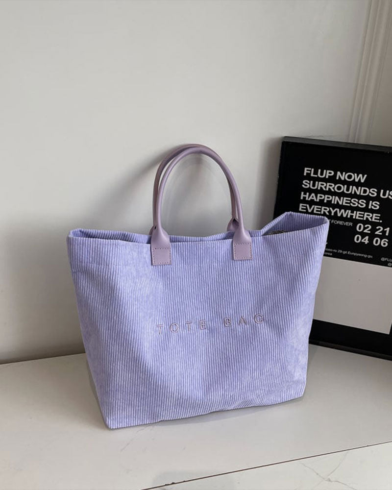 Letter Print Tote Bag