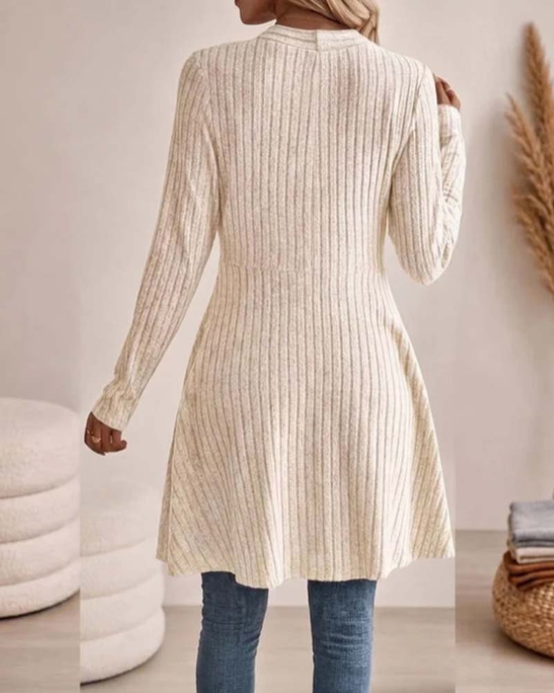 Solid Casual Long Sleeve Coat