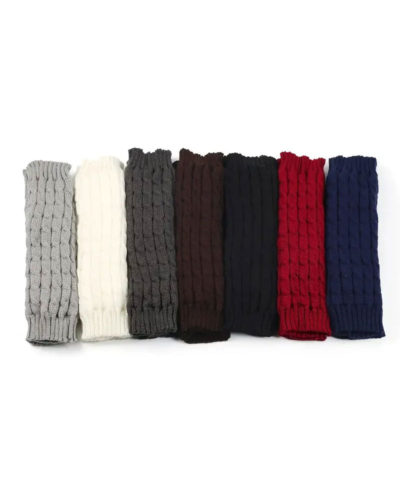 Fleece Lined Cable Knit Leg Warmers Thermal Boot Cuffs