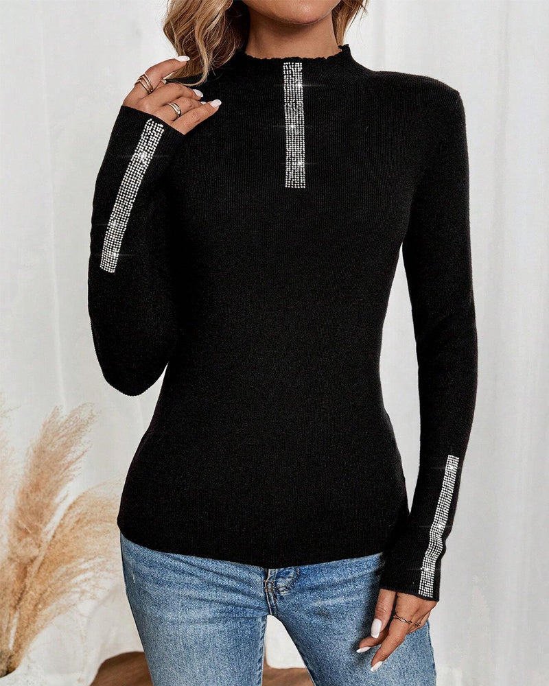 Hot Diamond Long-Sleeved Bottoming Top