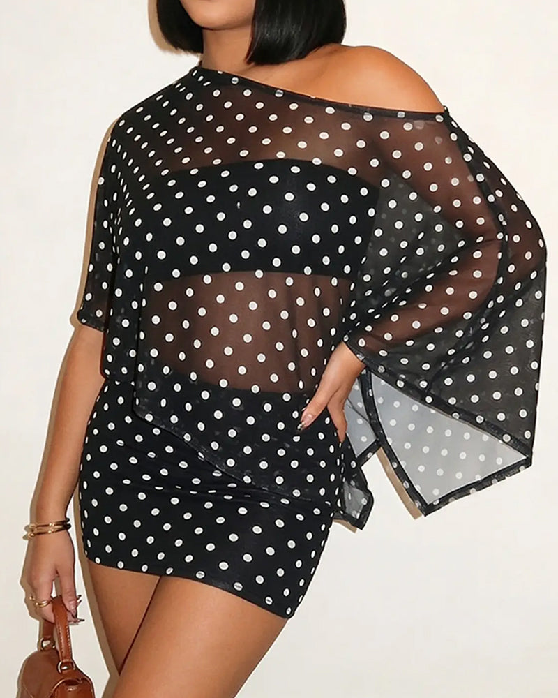 Shawl-Style Top & Bodycon Skirt Set