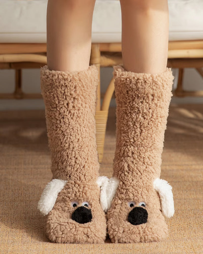 Cute Plush Dog Socks