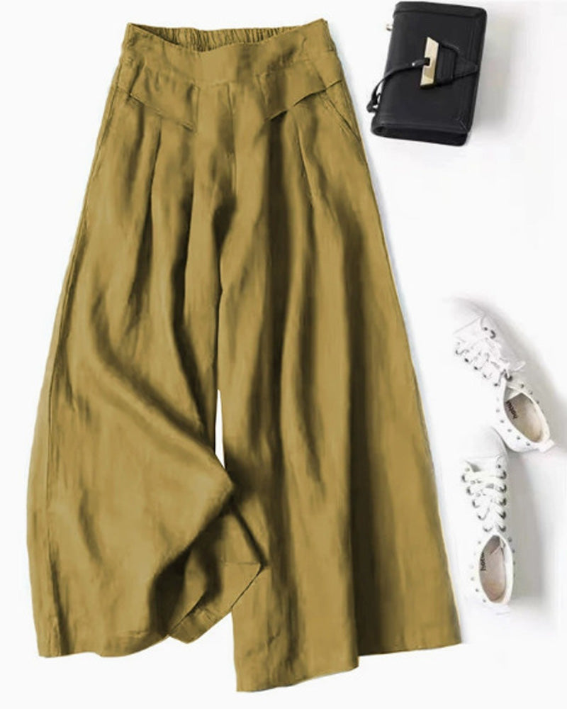 Loose High-Waist Slimming Cropped Pants