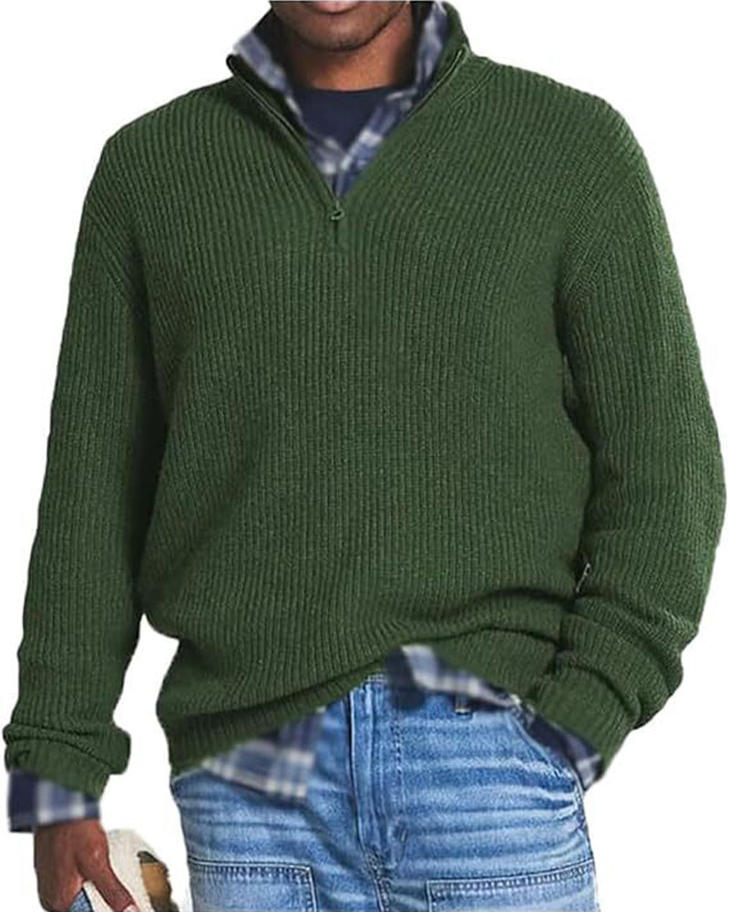 Men's Business Casual Zipper Sweater