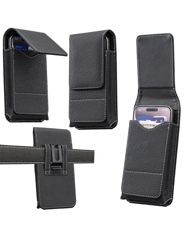 🔥Waist Belt Cell Phone Pouch 📱 Multi-Pocket Leather Holster with Card Holder