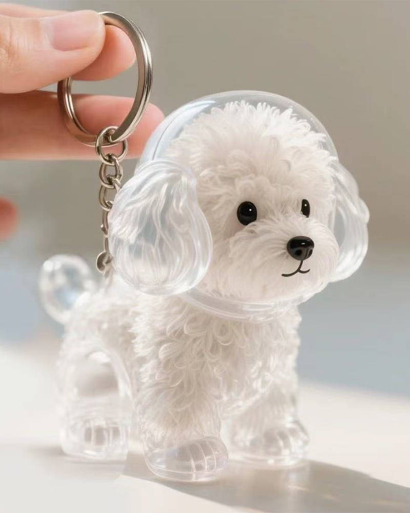 Dog Hair Keepsake Keychain - Memory Capsule Pendant