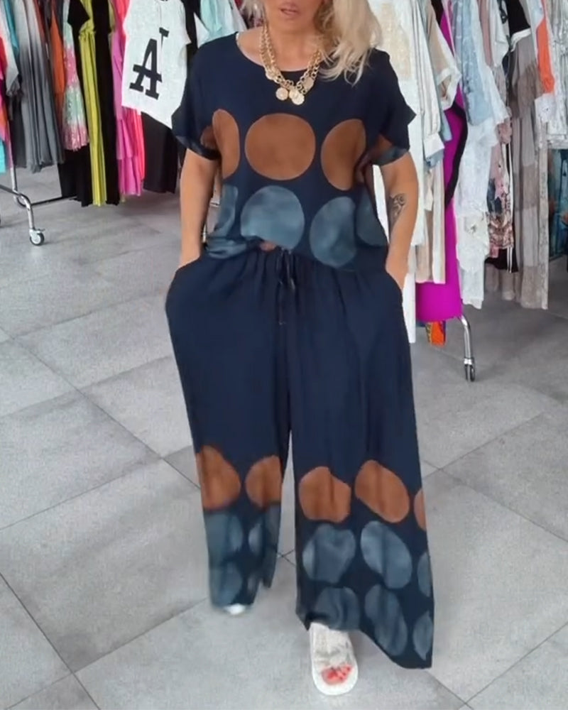 Street Fashion Casual Print Two-Piece Set