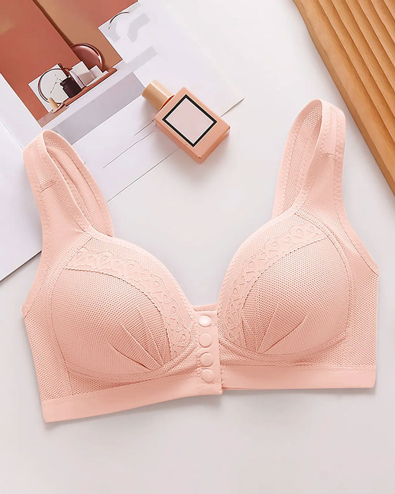 Front button breathable skin-friendly cotton bra