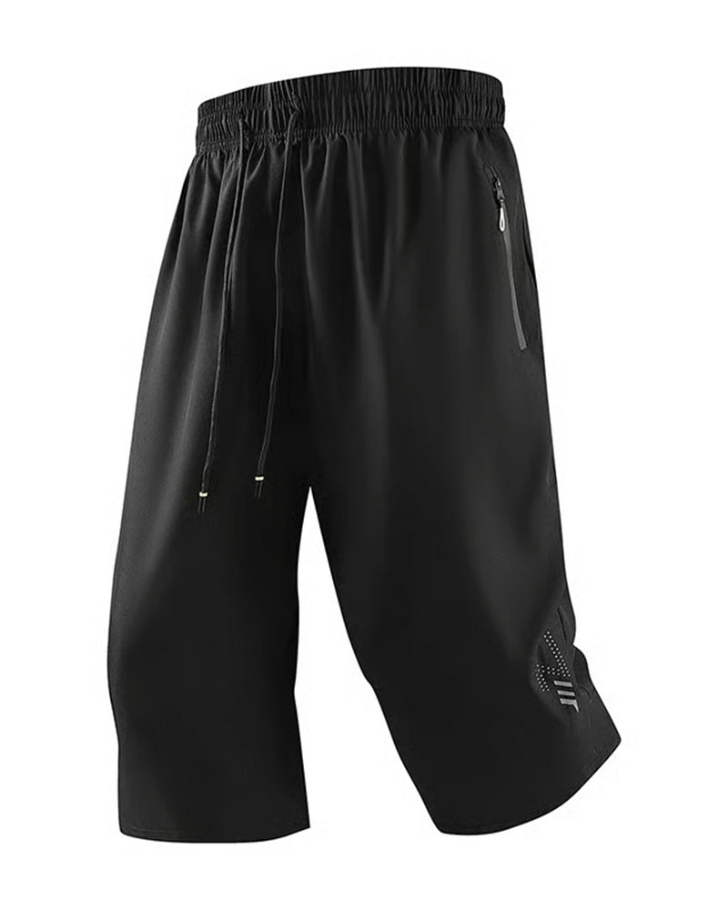 Elastic Waist Pocket Zipper Drawstring Pants