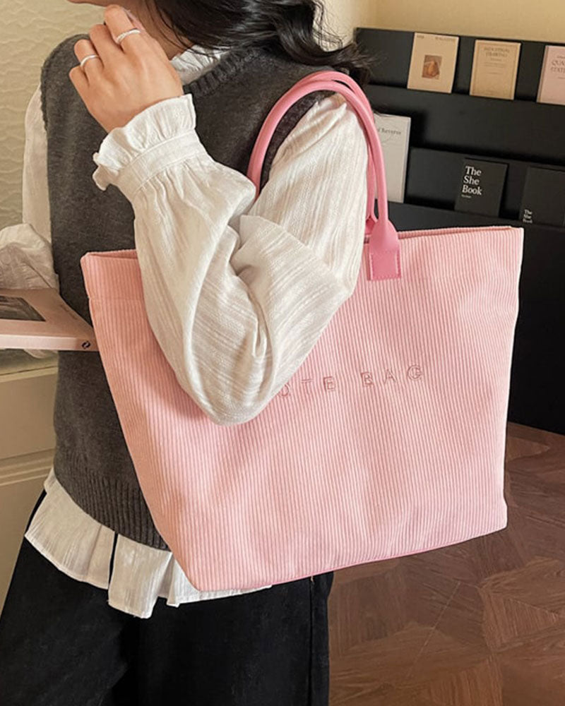 Letter Print Tote Bag
